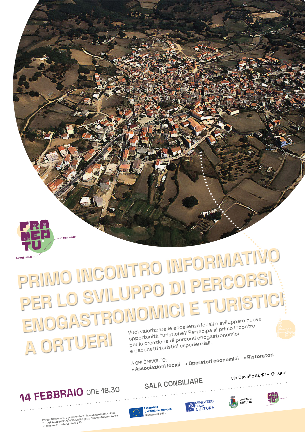 Scopri di più sull'articolo Primo incontro informativo per lo sviluppo di percorsi enogastronomici e turistici a Ortueri